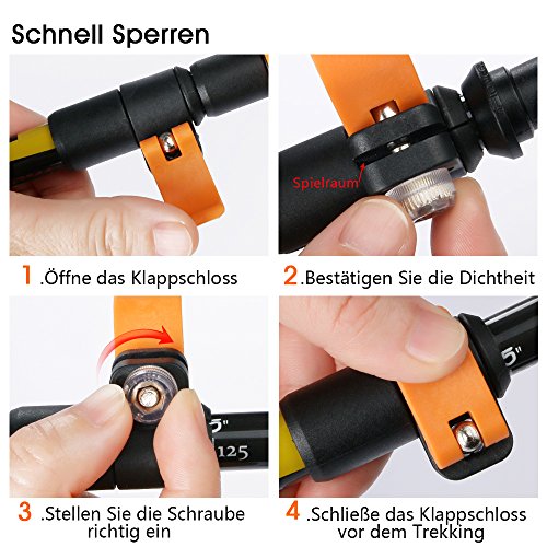 Bastoncini da trekking ultraleggeri, in fibra di