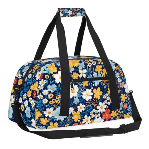 Daisies Sunflower Print Kids-Duffel-Bags Gymnastics Dance Bag Carry-On Overnight Travel Gym Lightweight Dance Sports Bags For Girls Boys Kids，3