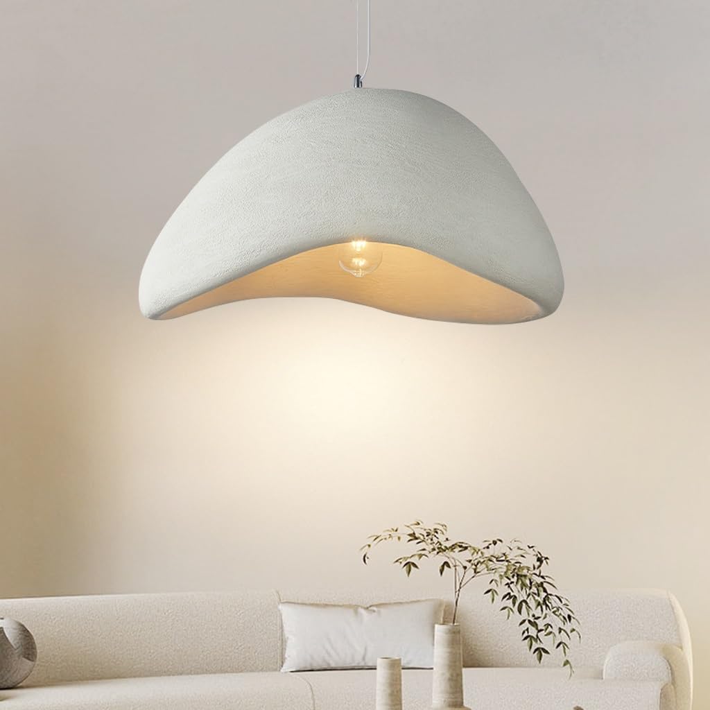 NOCHX Modern Pendant Lamp Japanese Wabi-sabi Pendant Lamp Decorative Lighting Pendant Lamp Bird's Nest Shaped Pendant Lamp for Farmhouse Bedroom Living Room Kitchen Staircase (No Bulb)(B,60CM)