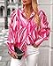 KIRUNDO Boho Tops for Women Blouses Dressy Casual 2025 Summer Fall Long Sleeve Floral Button Down Shirts Date Outfits(Rose Red, Small)