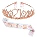SFYAL1U Set di Birthday Girl Sash Bistecca di Compleanno Badge Fancy Sash con 21 Compleanno Decorazione della Corona della Fascia for Le Ragazze Donne 21th Accessori for Feste di Compleanno wangYUEQ