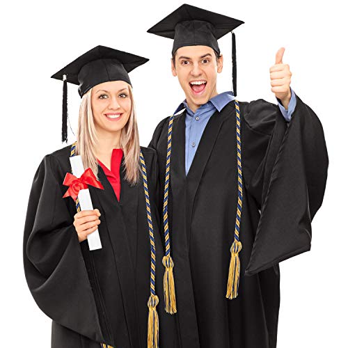 Image of TecUnite Graduation Cords Honor 2026 Polyester Yarn Decorative Garland Twist Ties with Tassels for Bachelor Gown Graduation