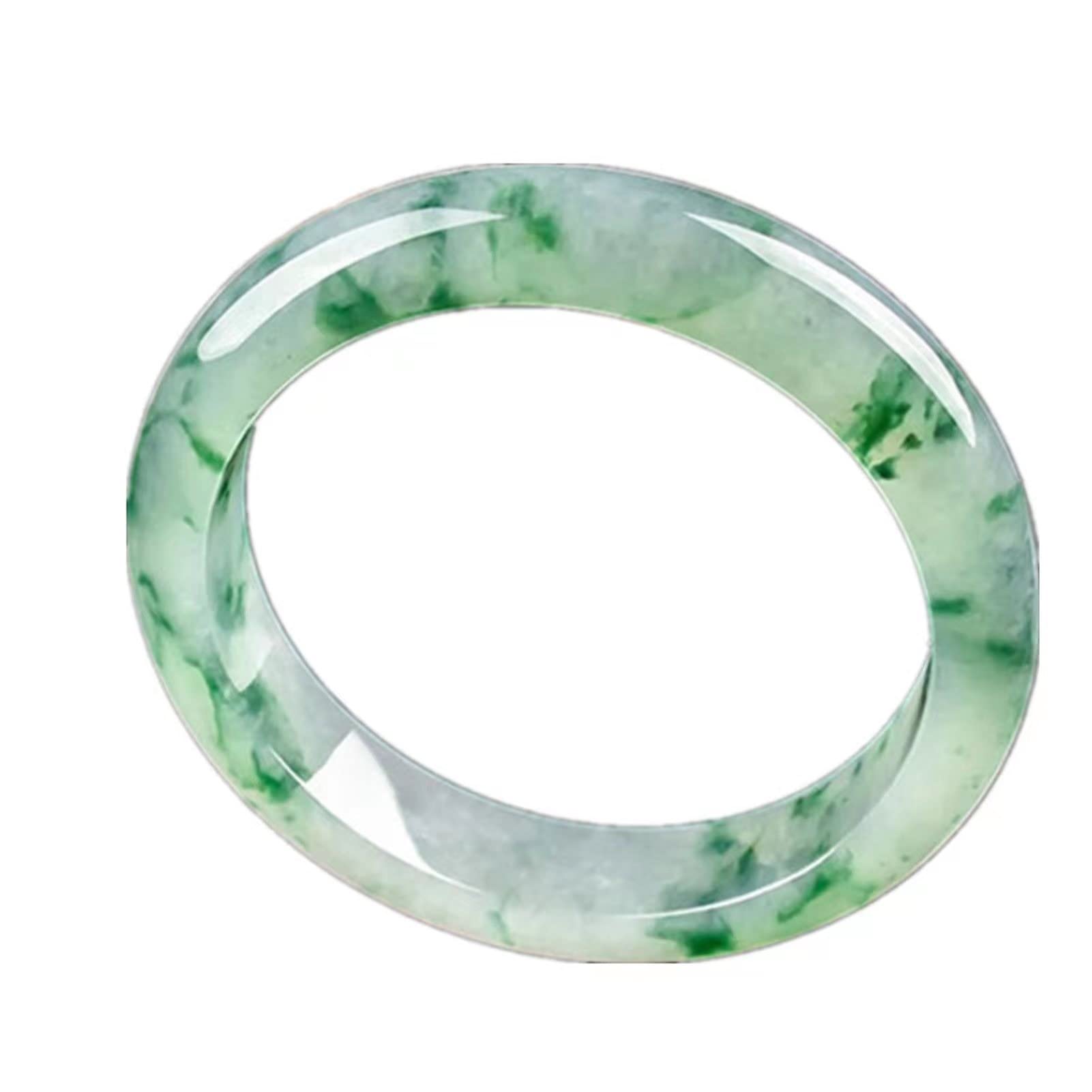 Pulsera de Jade de Jade Natural para Mujeres Pulsera de Jade de la Barra de la Barra del Hielo para Mujeres (Color: Verde, tamaño: 63 mm)
