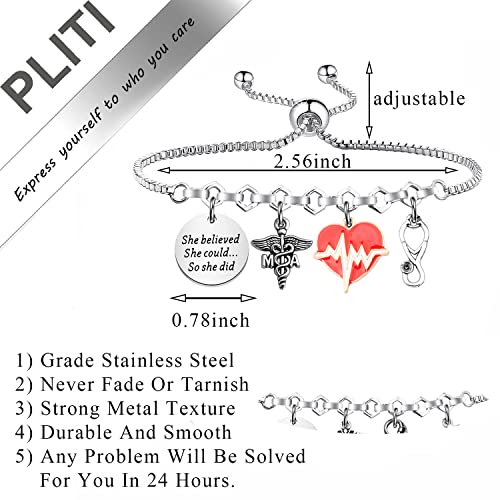 PLITI Medical Assistant Gift Medical Assistant Graduation Gift She Believed She Could So She Did MA Charm Bangle2