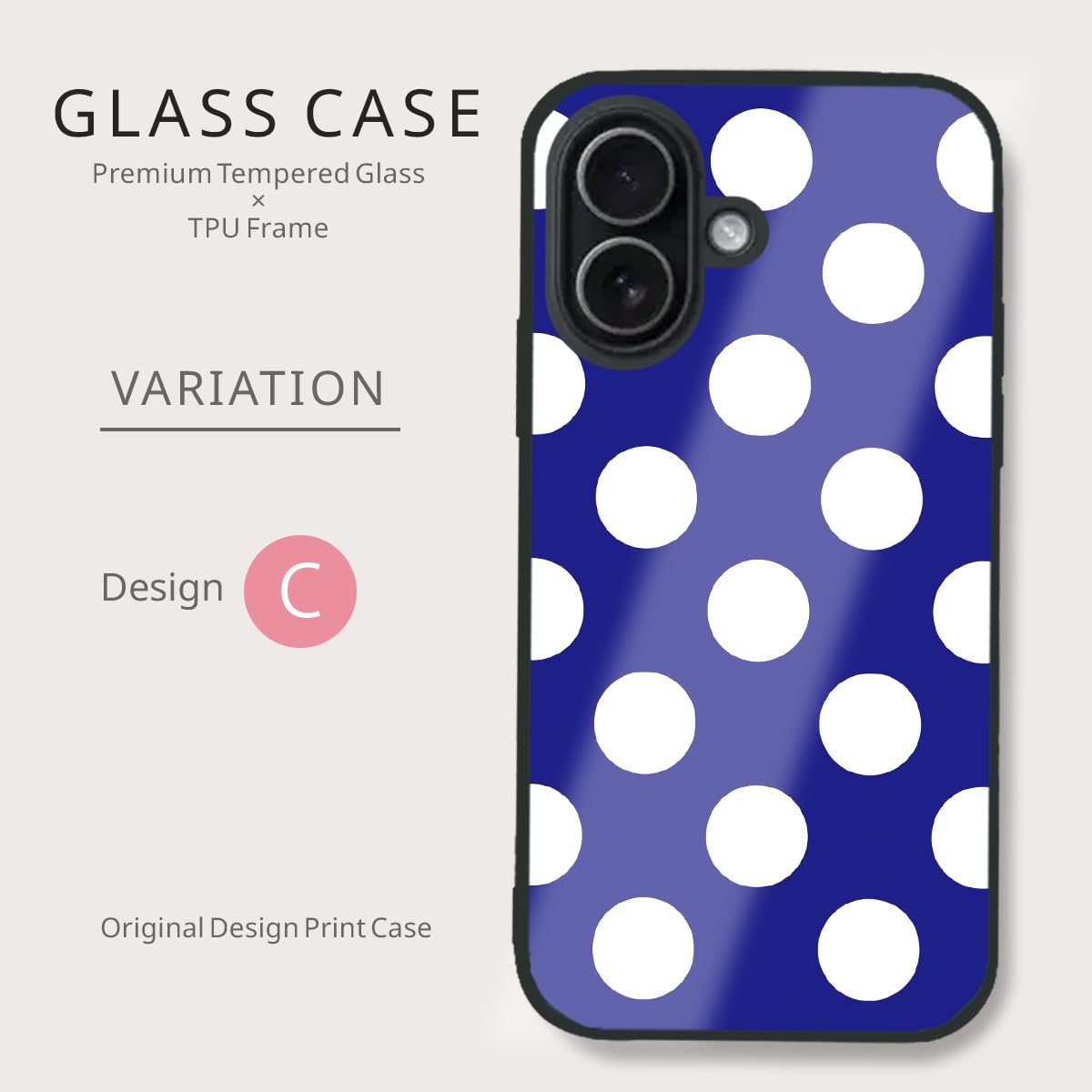 Amazon.co.jp: Tiara mode iPhone16Plus用 ケース 強化ガラス ドット柄
