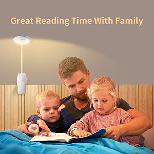 Lacoki Led Reading Light, 28 Leds Usb Rechargeable Reading Lamp, 3 Color X 3 Brightness Clip On Light With Safety Switch, Eye Protection Book Light For Reading In Bed, Touch Control Clip Desk Lamp #TOP6