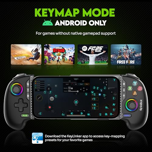 Image of SpinBot Arcade Wireless Gamepad with Hall Effect Joysticks (Zero Drift) | Bluetooth 5.2 Controller for Android, iOS, Windows | Key Mapping App Support, RGB Lighting, Macro Buttons & Dual Vibration