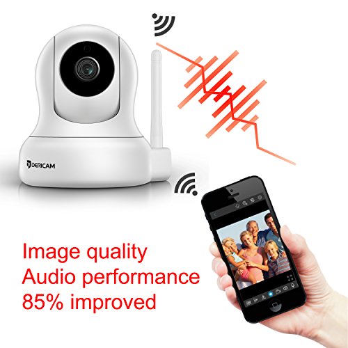 1080P Home Wireless Security Camera, Pan/Tilt Control, 4x Digital Zoom, Night Vision and Two-Way Talk, Baby Pet Front Porch Monitor, 2018 updated Alternative Antenna version by Dericam, White - Thumbnail 3
