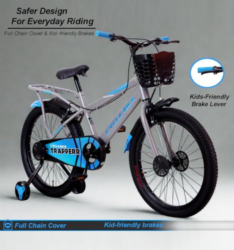 Image of Trapperr 20T 20 inch Kids Cycle with Side Wheels | Ideal for 6 to 9 Years Boys & Girls Kids Bike | 12.5 Inches Frame