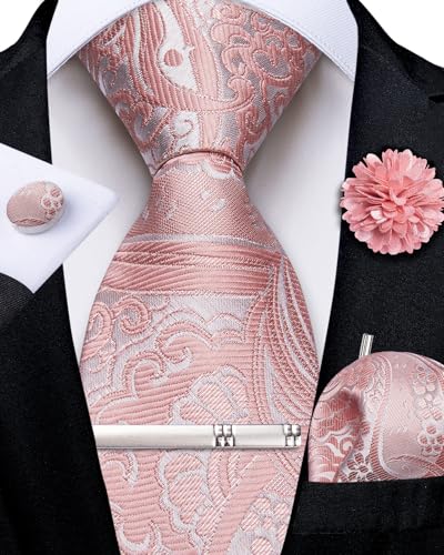 Image of DiBanGu Silk Zipper Ties for Men, Formal Pre-tied Necktie | Adjustable Tie,6PCS,Various Design Styles,Jacquard Woven,Skin-friendly,Practical Gift,Great for Wedding Party,Business Formal