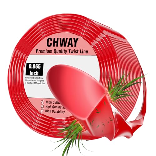Chway 065 Weed Wacker String 280FT Twisted Weed Eater String String Trimmer Line Fits Medium & Heavy Grass & Weeds 065 Trimmer String for Universal Replacement Weedeater Line of Red Premium Nylon
