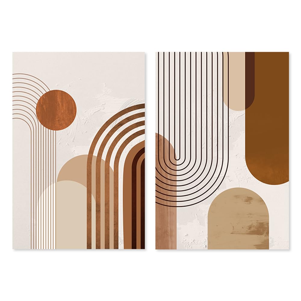 WUHBCZ Pictures,Abstract Geometric Brush Wall Art Posters Canvas Painting Print Pictures Mid Century Living Room Bedroom Kitchen Office Home Decor-40 * 60cm*2PCS (No Frame)