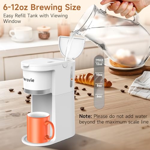 Image of Small Single Serve Coffee Maker, One Cup Coffee Machine for K-Cup & Grounds