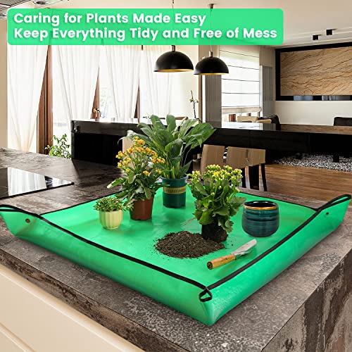 Image of Extra Large Waterproof Potting Mat for Indoor Plant Transplanting and Mess Control, Table Top Potting Tray Repotting Mat Birthday Gifts for Plant Lovers Gardening Gifts for Women