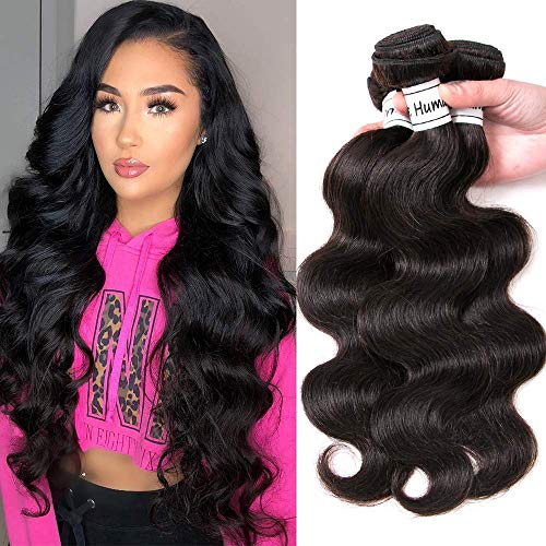 Ornate Hair 8A Brazilian Hair Body Wave 3 Bundles Remy Human Hair Weave Bundles 100% Unprocessed Virgin Brazilian Human Hair Extensions Natural Black (20 22 24 Inch)…