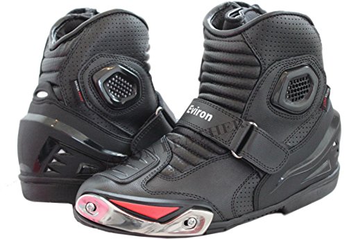 Bottines de moto courtes en cuir (noires, pointure 41)