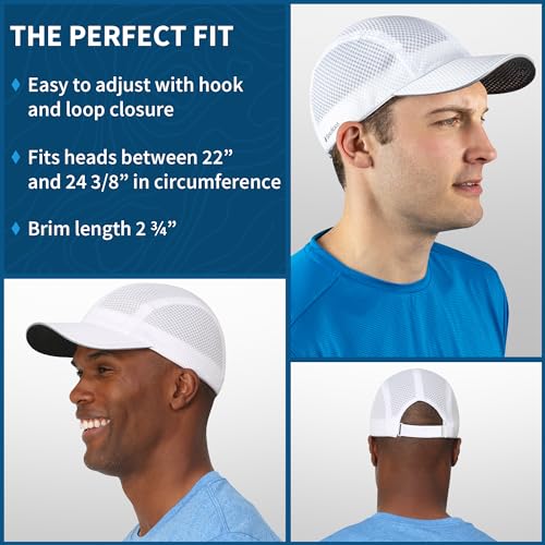 Image of TrailHeads Race Day Men's Running Hat - Lightweight, Quick Dry Mesh Cap with Reflective Accents & Sweatband - Performance Cap
