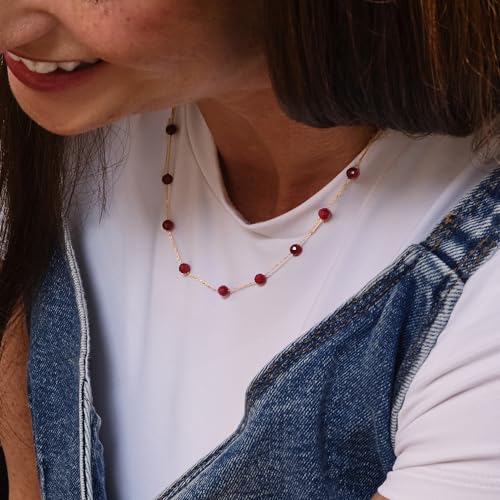 Ross-Simons 14.00 ct. t.w. Ruby Bead Station Necklace in 10kt Yellow Gold4