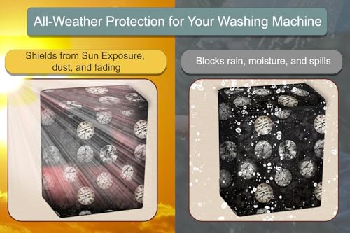 Image of Stylista PVC Washing Machine Cover Compatible for GODREJ 9KG Semi-Automatic Top Loading WSEDGE DIGI 90 5.0 PB2 M WNRD, Analog Pattern Black