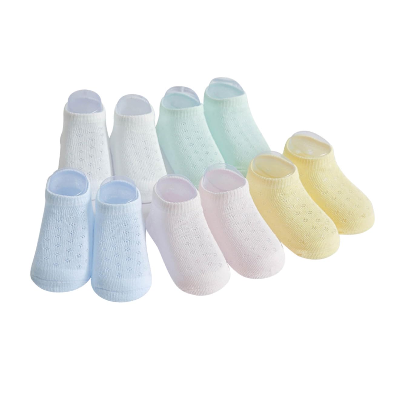 JEWEDECO Summer Breathable Ultra-thin Mesh Socks No Seam Kids No Show Socks Low Cut Tube for 0-1 Years 5 Colors