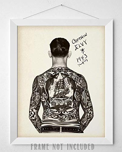 Lone Star Art Tattoo Decor - Tattooed Man - Captain Elvy - 11X14 Unframed Art Print thumb #8