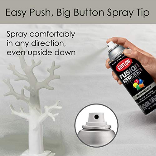 Image of Krylon Fusion All-In-One Adhesive Spray Paint for Indoor /Outdoor Use, 12 oz, River Rock