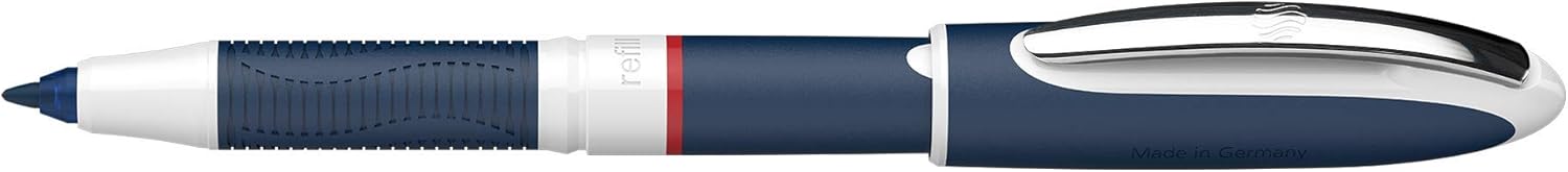 Schneider One Change Refillable Rollerball Pen.6mm Tip, Includes 2 Ink Cartridges, Red, Box of 5 (183702)