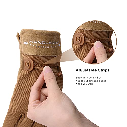 Womens Leather Work Gloves, 2 Pairs Cowhide Gardening Gloves Breathable Utility Work Gloves For Driver, Mechanics, Construction, Yardwork (Small, Brown) #TOP3