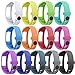 SKYLET 18mm Rubber Silicone Watch Band Strap Fastener Ring Loops Replacement Secure Keepers Holder Retainer with Little Nubs Compatible for Garmin Vivofit 1/2/Vívosmart HR Bands, 13 Pack-Colorful