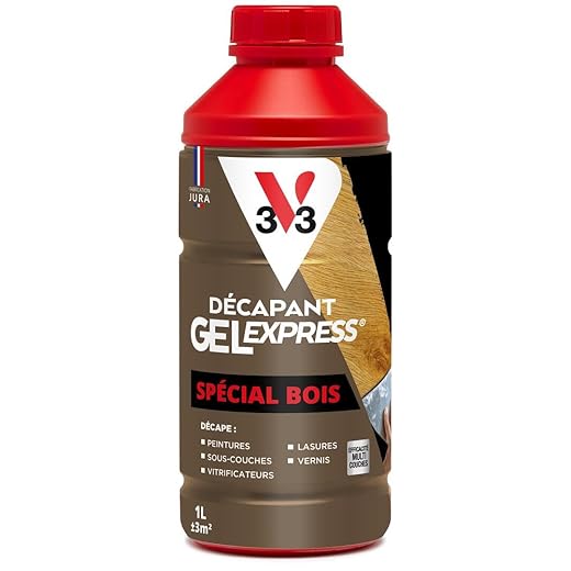 V33 Décapant gel express spécial bois 1L