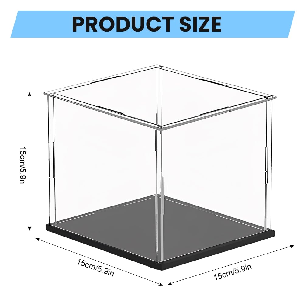 Vitrine en Acrylique Transparent 15x15x15 cm, Boîte De Présentation en Acrylique Empilable Et Amovible, Vitrine Idéale pour Le Modélisme, La Collection Et Les Statues(H25cm,LxW 50x15cm