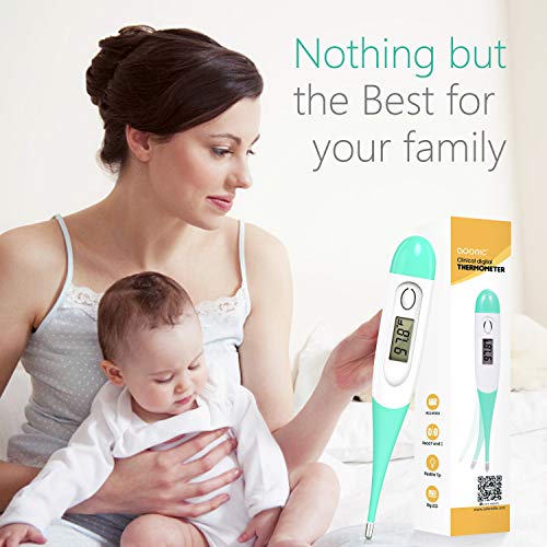 Digital Thermometer, Adoric Oral Rectal and Underarm Termometro with Flexible Tip, Fever Body Temperature Indicator for Children Babies- Accurate and Fast Readings