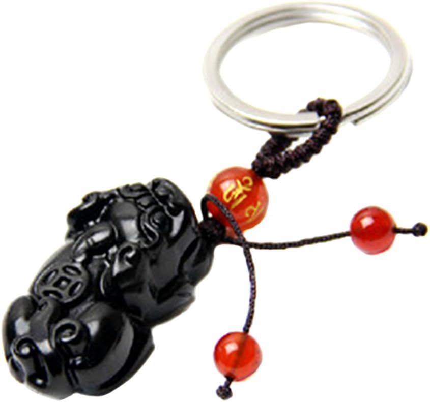 Fazovin Pi Xiu Lucky Bell Keychain - Brass Feng Shui Charm With 5 Coins & Chinese Knot