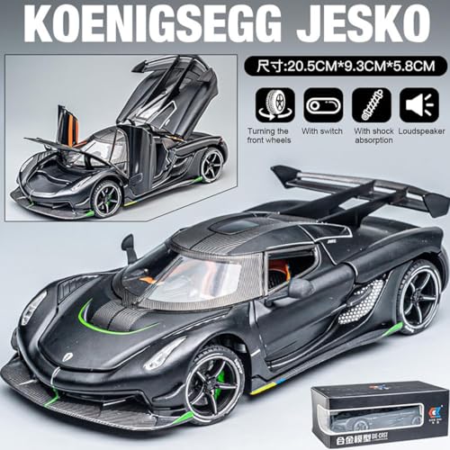 Image of Magicwand【Random Color Die-Cast 1:24 Scale Koenigsegg Jesko【Box Packed】 with 4 Openable Doors Working Steering,Lights & Music,with Smoke Function【Pack of 1】