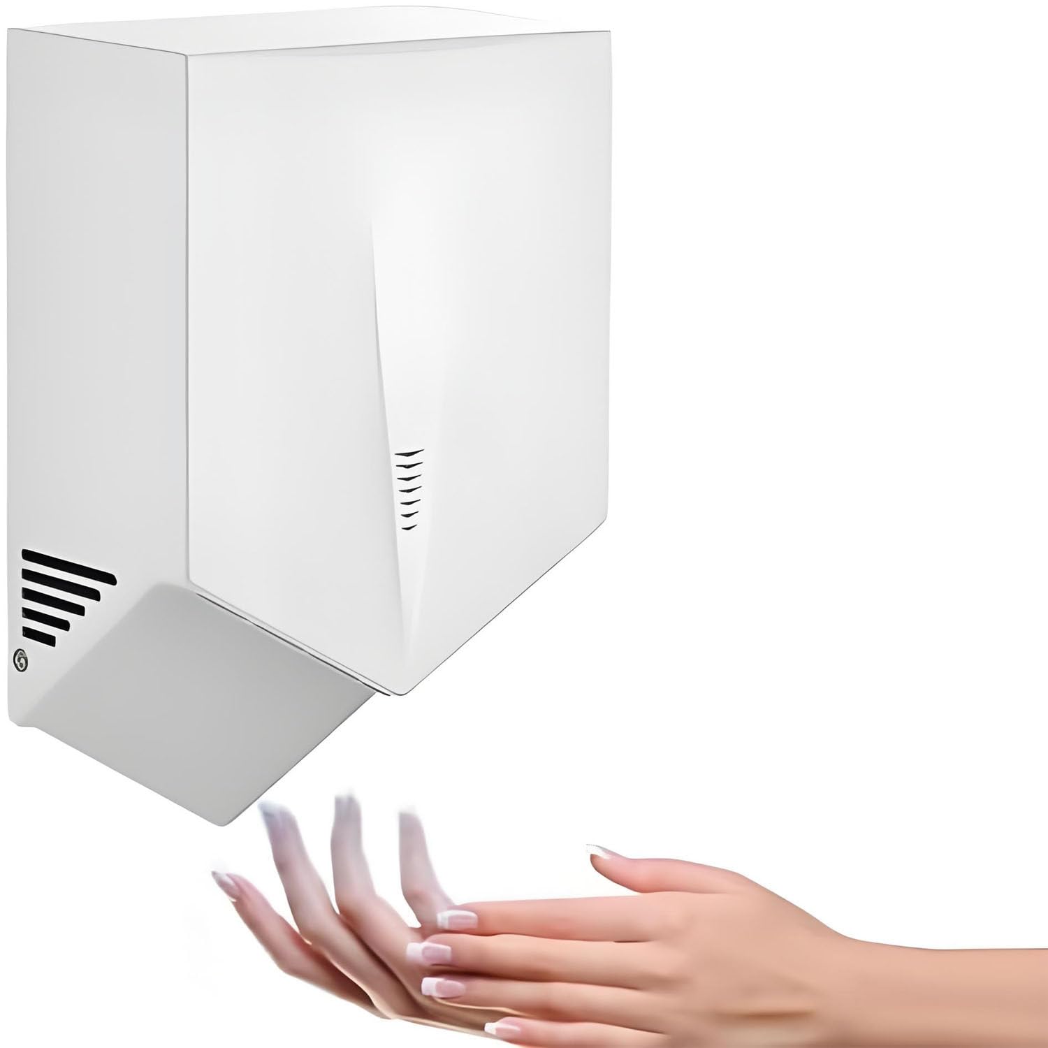 Secador de manos eléctrico de 1500W con sensor automático para baños color blanco