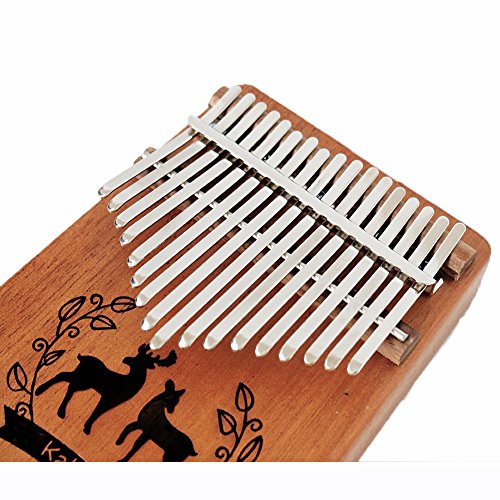 Kalimba 17 clés percussion clavier portable piano pouce cerf - 3