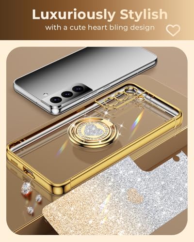 Coque Galaxy S21 avec double anneau dorée et support antichoc - 6