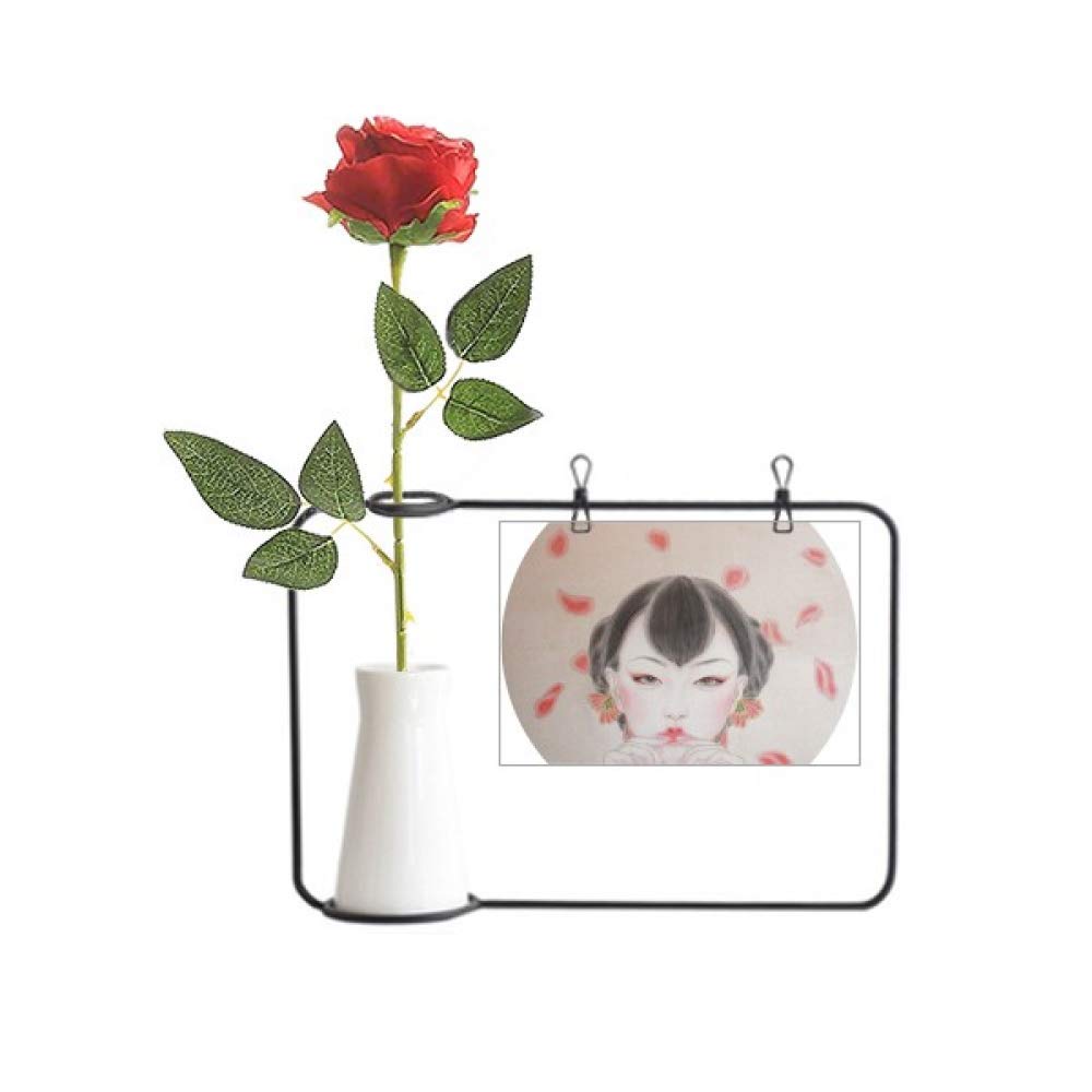 Fleur artificielle rouge chinoise pour embellir une bouteille vide
