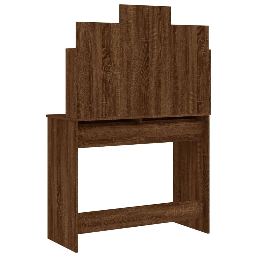 vidaXL Toeletta con Specchio Rovere Marrone 96x39x142 cm