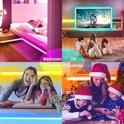 Image of hyrion Alexa LED Strip Lights for Bedroom 200ft, Smart Wireless RGB | Work with Google Assistant, Music Sync, 16 Million Colors lights, App /Remote /Voice control, Perfect for room decor and party