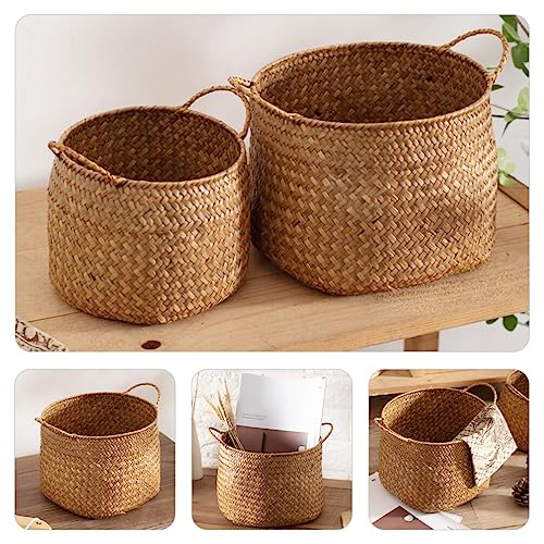 Panier en jonc de mer tissé OSALADI pour rangement de bureau rustique - 6