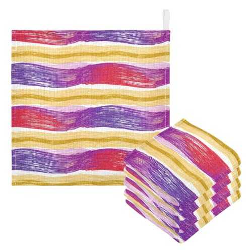 Kigai Colorful Stripes Baby Washcloths,3pcs Ultra Soft Absorbent Towel,Newborn Bath Face Towel, Natural Reusable Baby Wipes for Sensitive Skin, Baby Registry as Shower