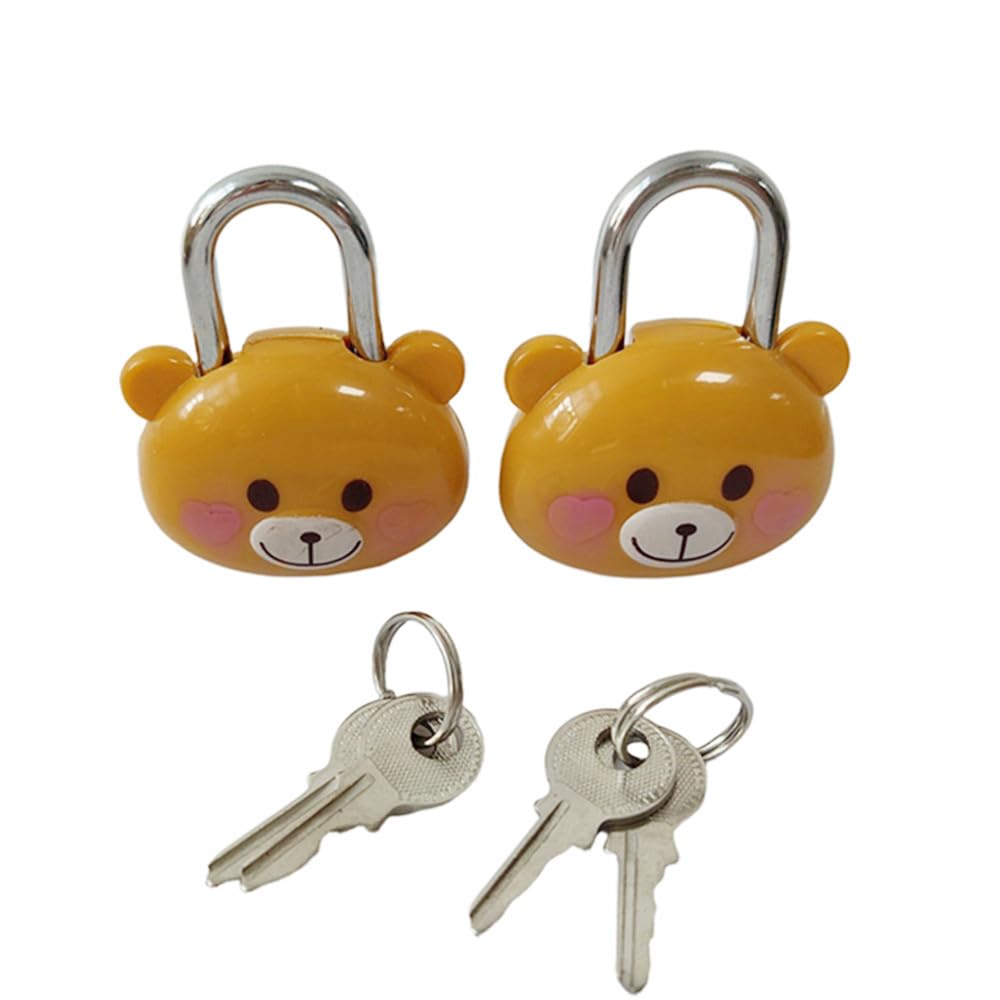 Cute Bear Lock Padlock with Keys, 2PCS Cute Security Lock for