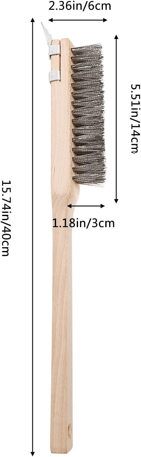 Brosse métallique avec grattoir 400 mm pour nettoyage professionnel