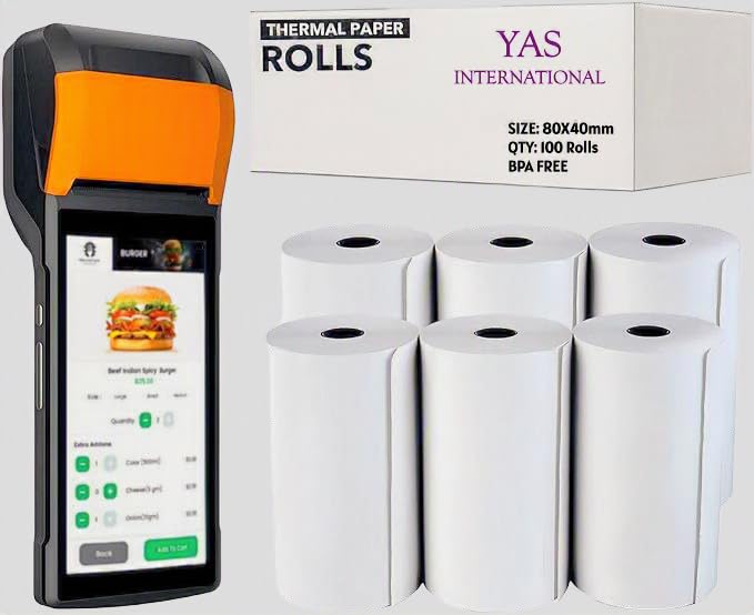 Thermal Till Rolls 80x40mm Compatible with Just-Eat & Deliveroo (100 Rolls)