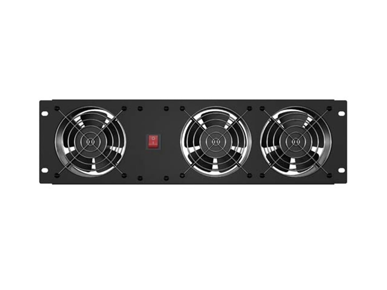 Lanberg Placa de ventilación Vertical de 19" 3U para Rack con Tres Ventiladores, 230 V, Color Negro