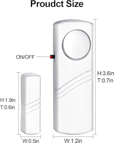 Miniatura 5 de Alarma de puerta y ventana, alarma de puerta de 95 dB para seguridad de los niños, sensor inalámbrico, alarma antirrobo de ventana, alarmas de