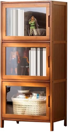 LITFAD Gabinete de almacenamiento resistente al agua con paneles de vidrio, gabinete estándar de cocina, gabinete de almacenamiento de piso