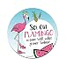 Produktbild Flamingo Mauspad Tropical I Ø 22 cm rund I Mousepad mit Spruch I in Standard-Größe, rutschfest I für Mädchen Teenager Frauen I süß I dv_236