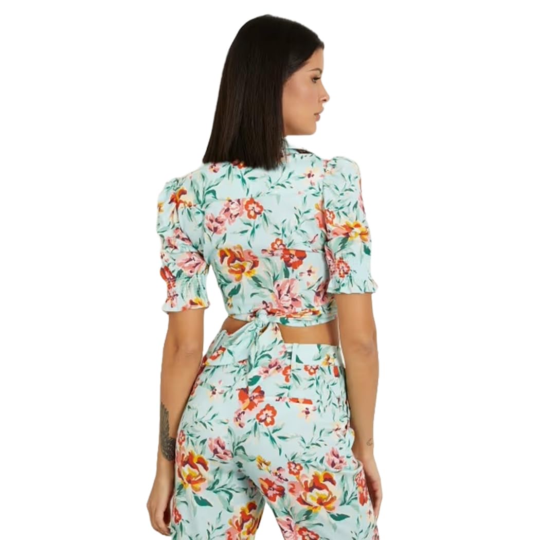 GUESS Camicia Donna Floreale con Fiocco Frontale ES24GU109 W4GH42WG4G0